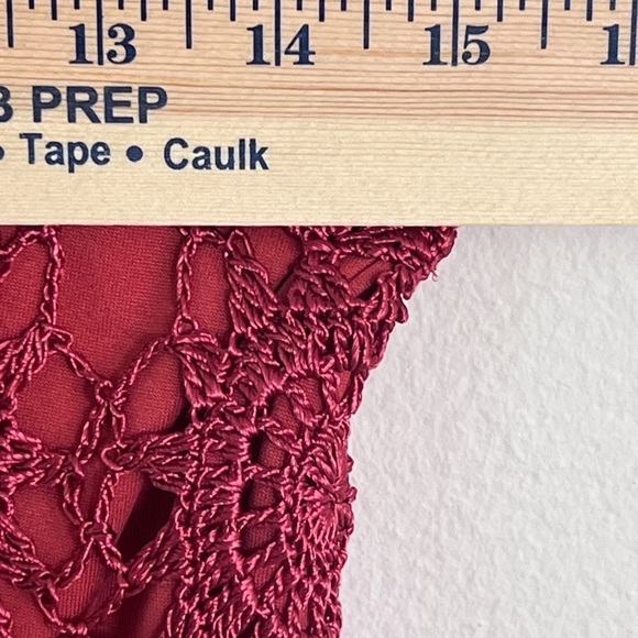 Red Lace Crochet Tank Top Blouse 310 boho - Picture 11 of 11